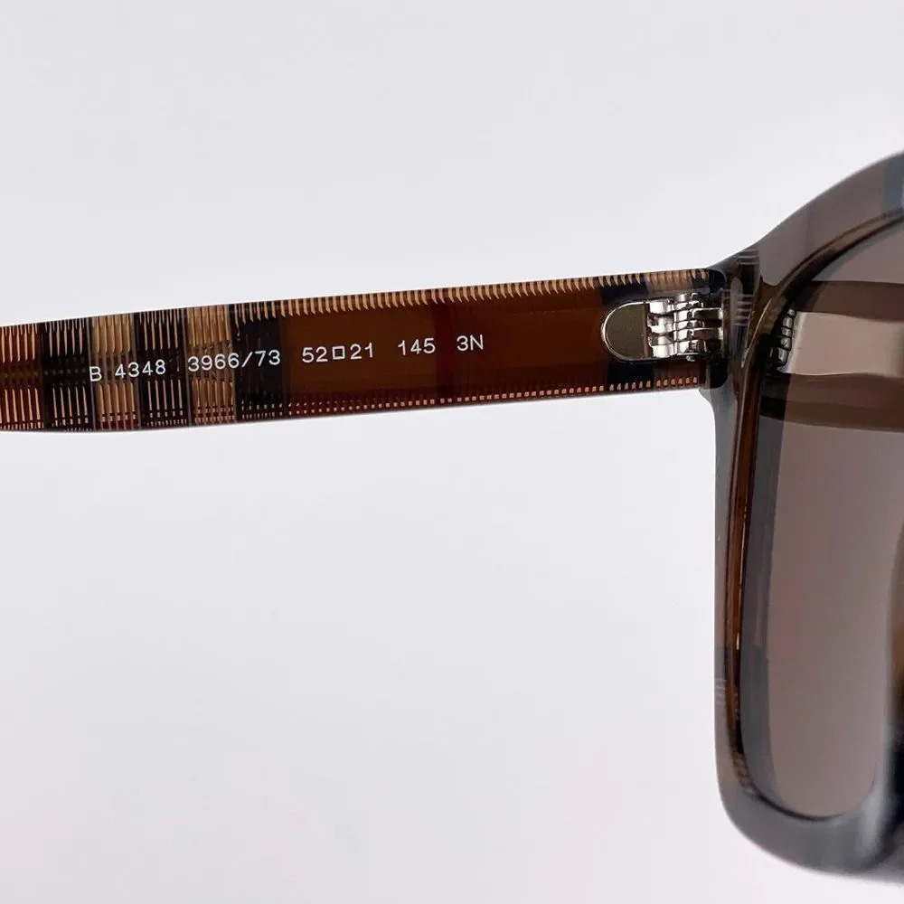 Burberry BE4348 Cooper 396673 Sunglasses Brown Check Square Unisex